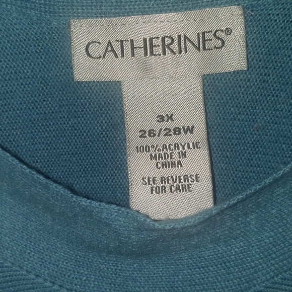 3X Plus Size Catherines 26/28 women's soft blue summer sweater top 💙 - Picture 2 of 2